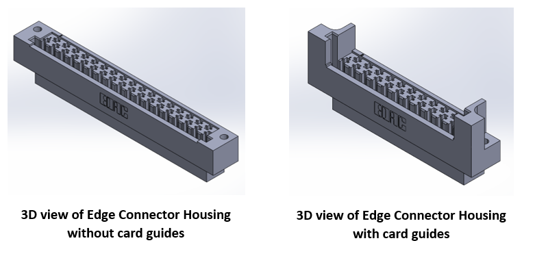 card edge connectors with and without card guides
