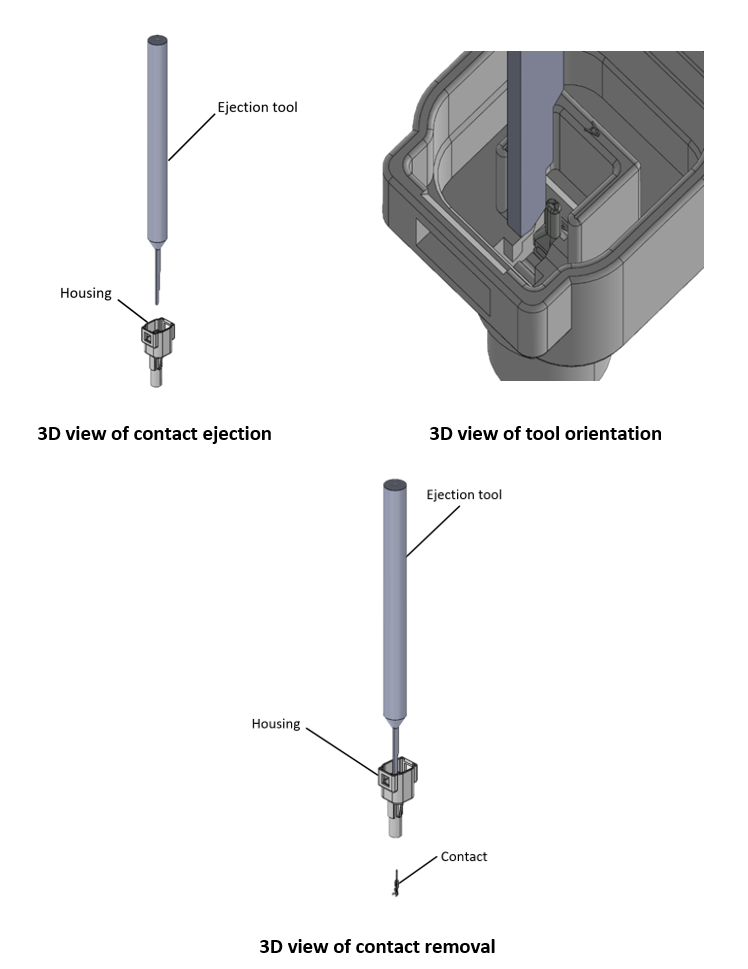 Ejection hand tool for waterproof inline connectors