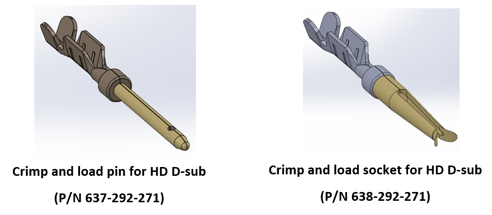 Receptacle and Plug Crimp and Load D-Sub Contact