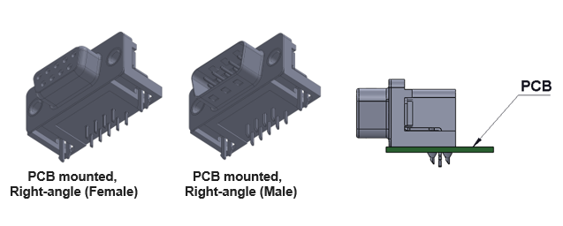 Right angle PCB D-Sub Connector